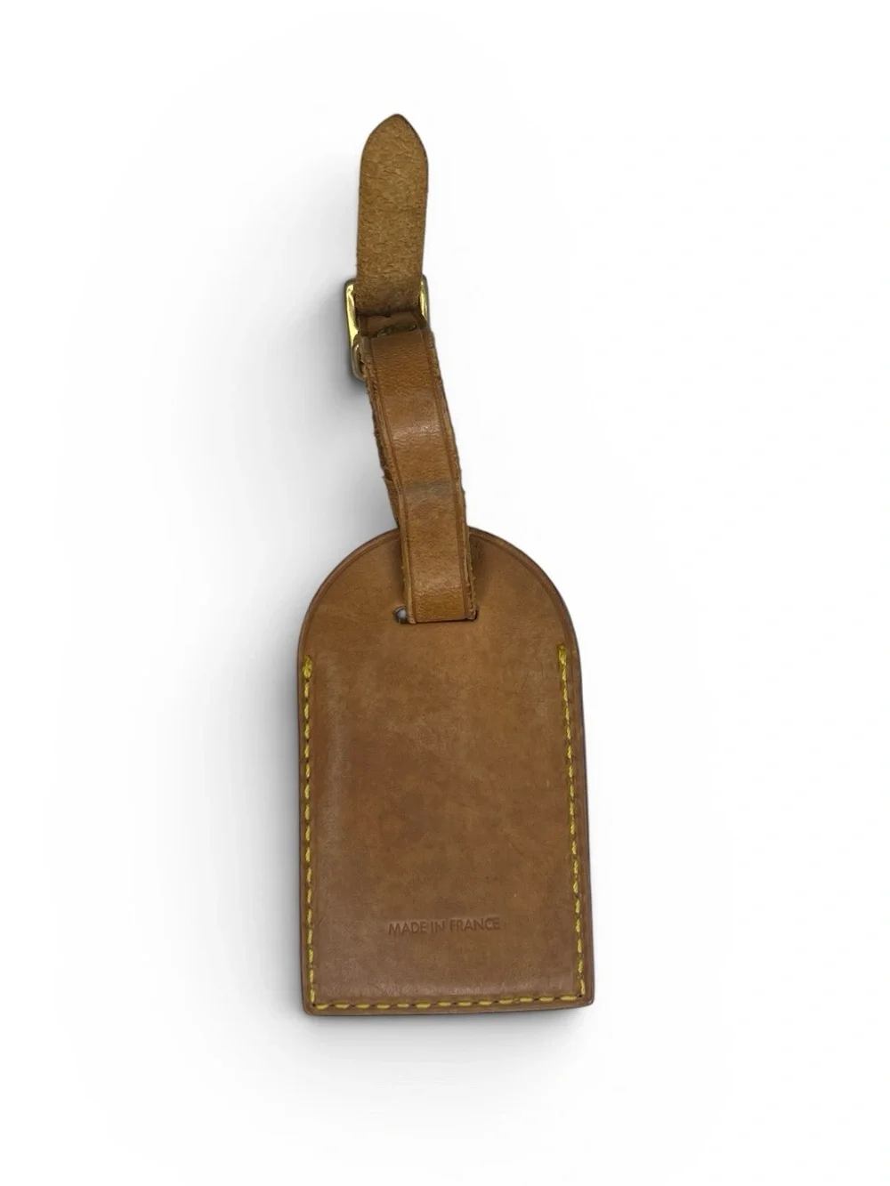 Vintage Authentic Louis Vuitton Vachetta Leather Luggage Tag and Strap - EUC